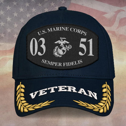 Coast Guard Veteran Cap, Customized Usmc Battalion & Mos Embroidered Cap, Embroidered Dad Hat