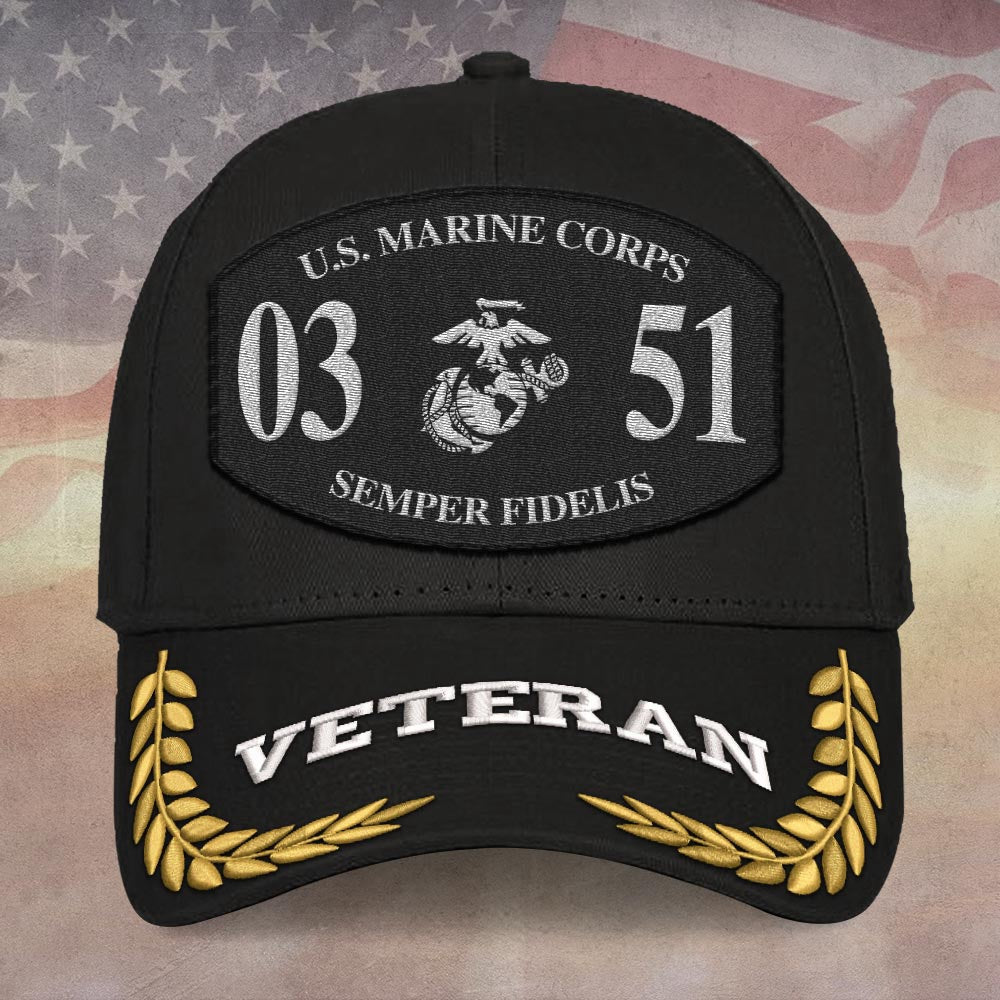 Coast Guard Veteran Cap, Customized Usmc Battalion & Mos Embroidered Cap, Embroidered Dad Hat