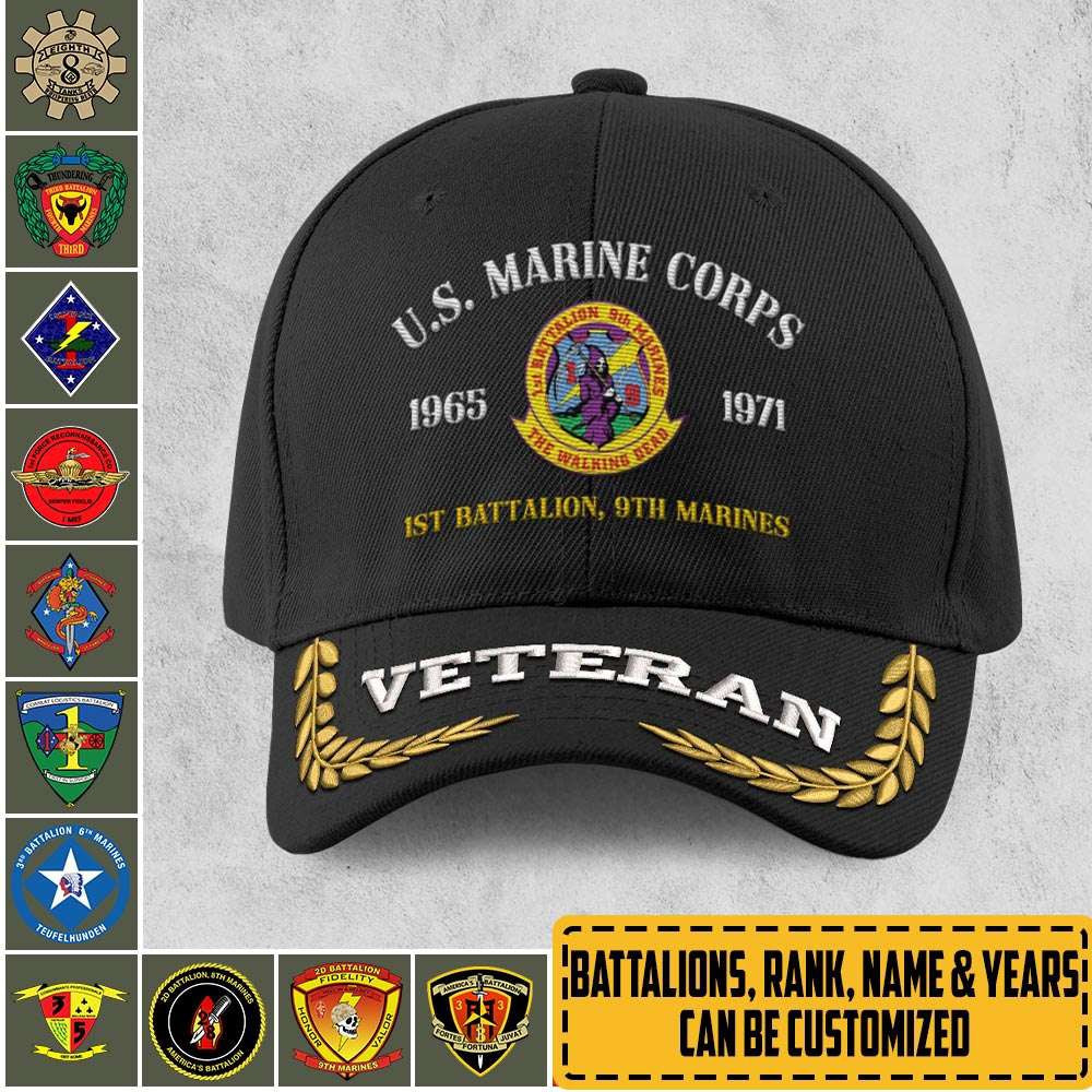 Coast Guard Veteran Cap, Customized Usmc Battalions Embroidered Cap, Embroidered Dad Hat