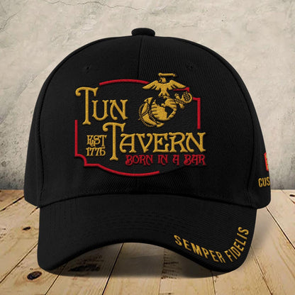 Coast Guard Veteran Cap, Customized Usmc Tun Tavern Born In A Bar Embroidered Cap, Embroidered Dad Hat