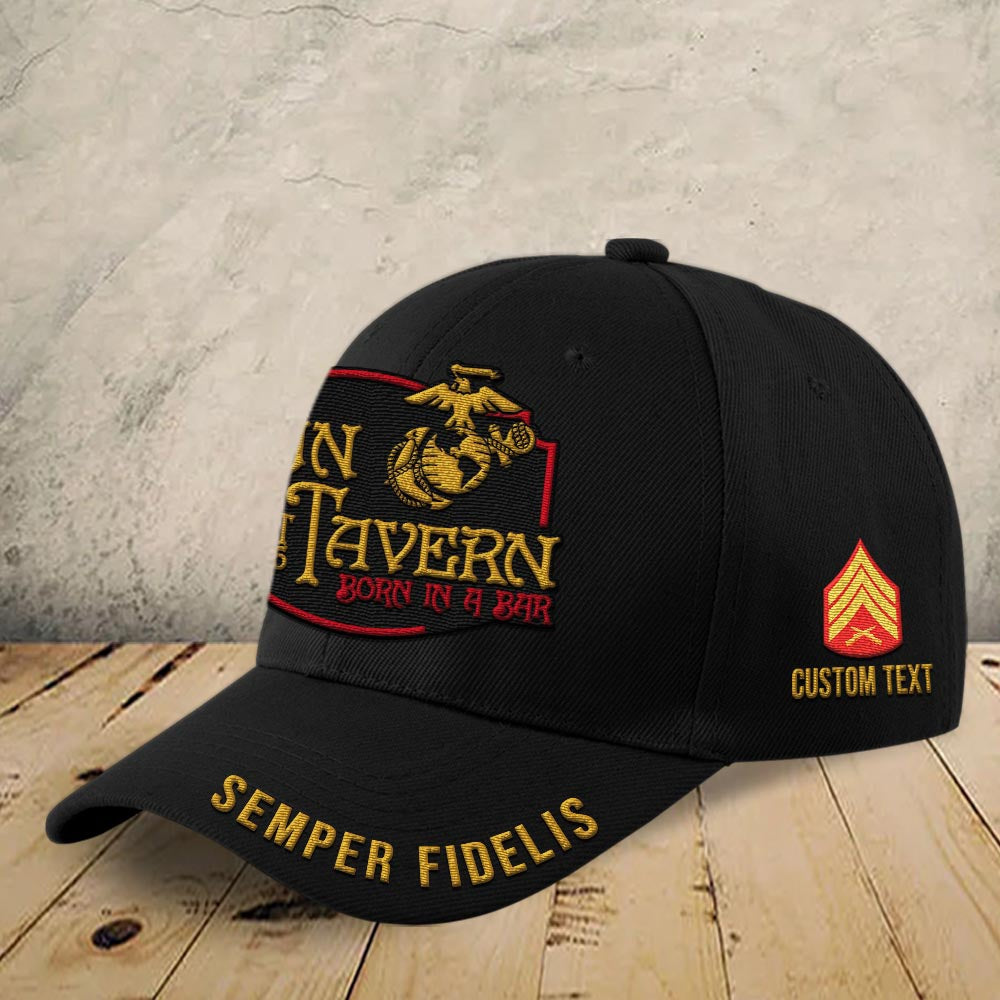 Coast Guard Veteran Cap, Customized Usmc Tun Tavern Born In A Bar Embroidered Cap, Embroidered Dad Hat