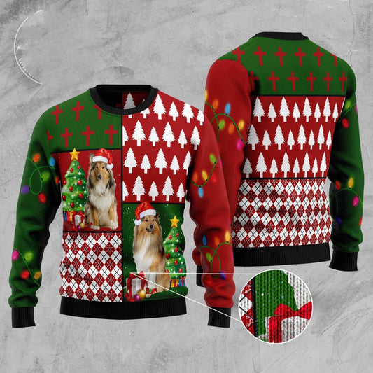 Collie Hohoho Ugly Christmas Sweater, Funny Xmas Sweater, Sweater Xmas