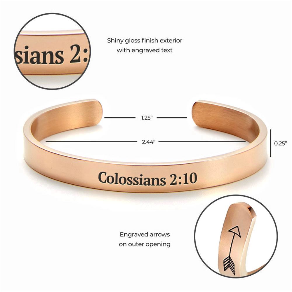 Colossians 210 I Am Complete Cuff Bracelet, Christian Bracelet For Women, Bible Verse Bracelet, Christian Jewelry