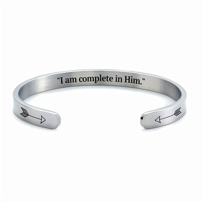 Colossians 210 I Am Complete Cuff Bracelet, Christian Bracelet For Women, Bible Verse Bracelet, Christian Jewelry