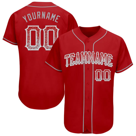 Cool Baseball Jersey, Custom Red Gray White Authentic Drift Fashion Baseball Jersey, Best Baseball Jerseys
