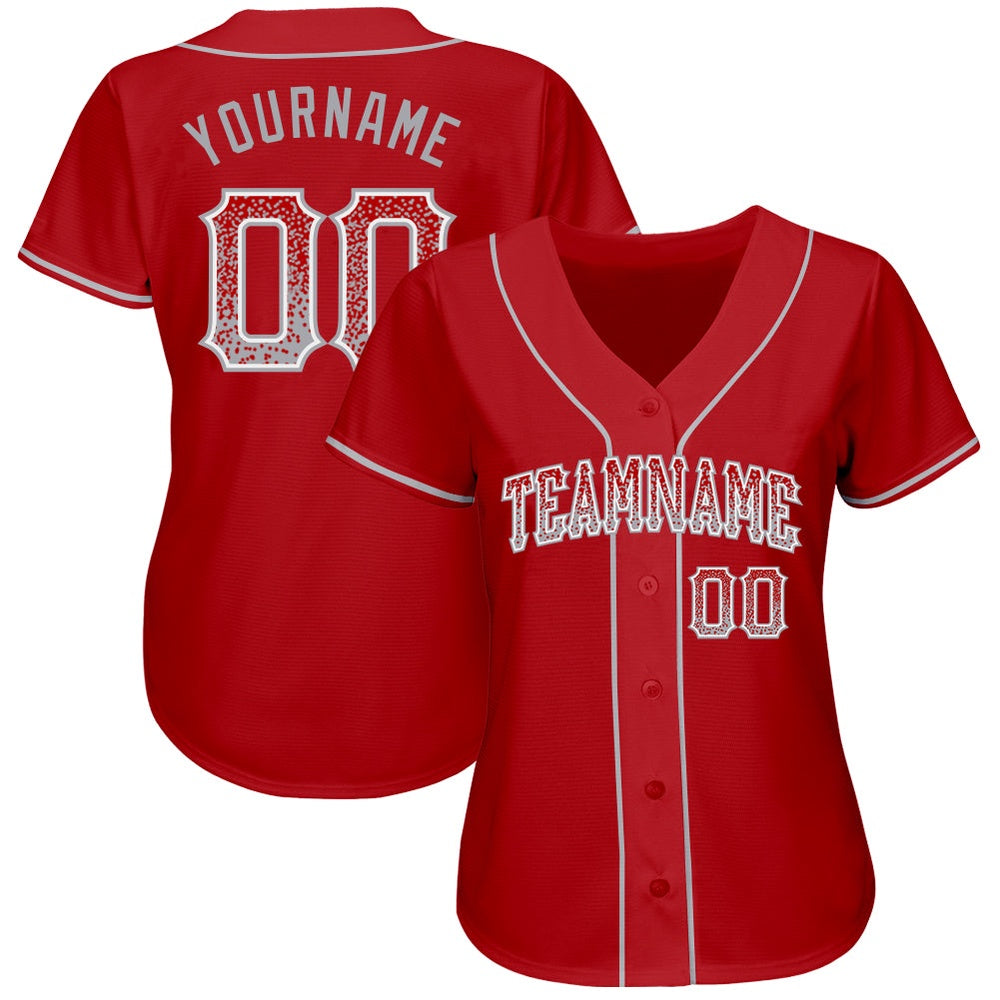 Cool Baseball Jersey, Custom Red Gray White Authentic Drift Fashion Baseball Jersey, Best Baseball Jerseys