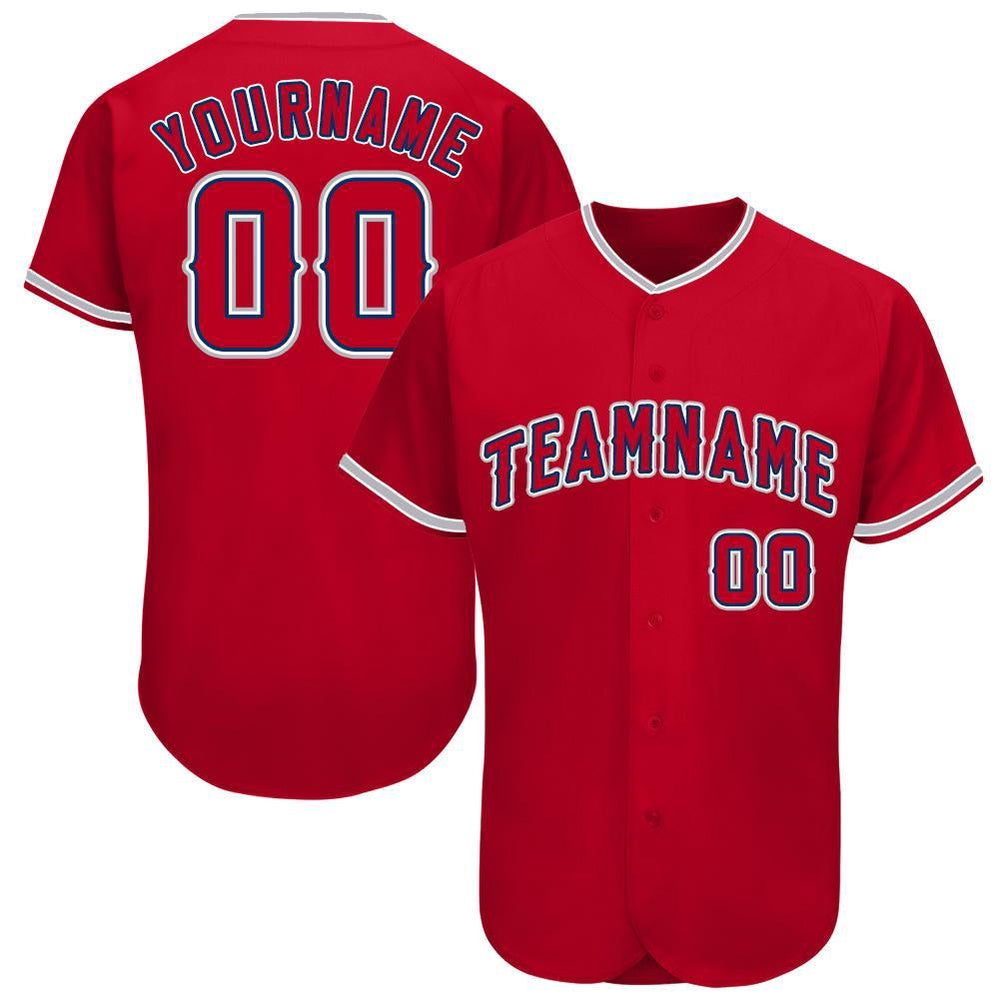 Cool Baseball Jersey, Custom Red Navy Gray Baseball Jersey, Best Baseball Jerseys