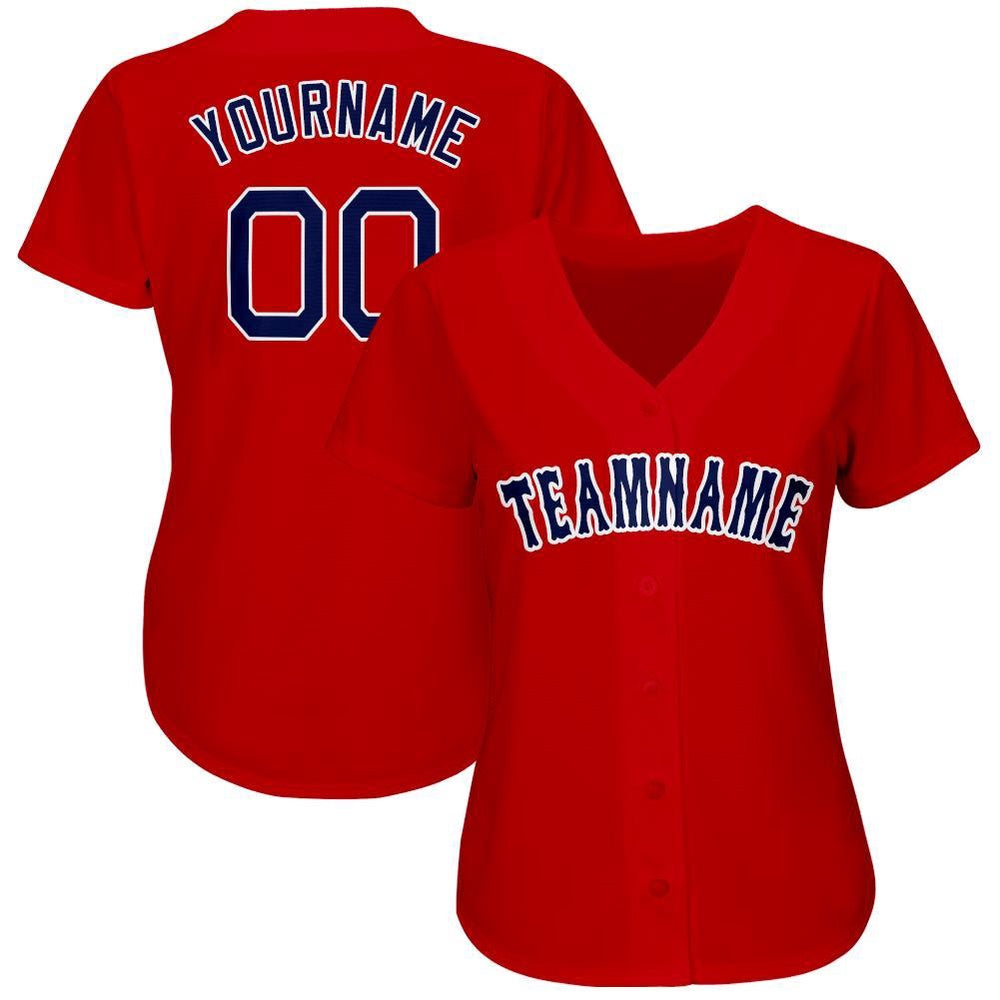 Cool Baseball Jersey, Custom Red Navy White Baseball Jersey, Best Baseball Jerseys