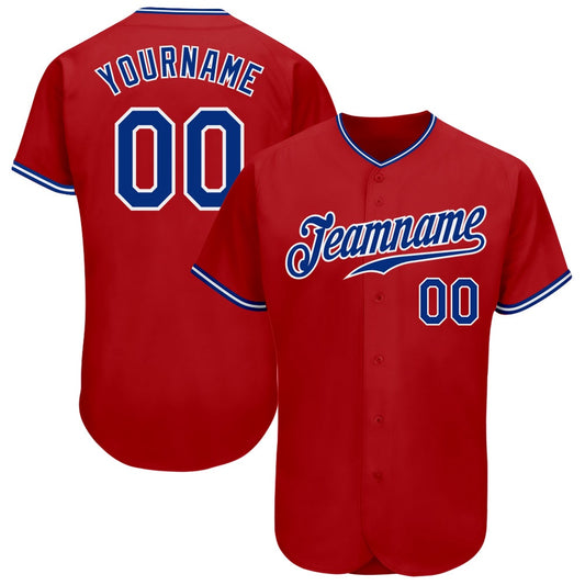 Cool Baseball Jersey, Custom Red Royal White Authentic Baseball Jersey, Best Baseball Jerseys