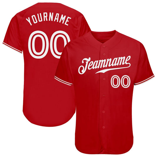 Cool Baseball Jersey, Custom Red White Authentic Baseball Jersey, Best Baseball Jerseys