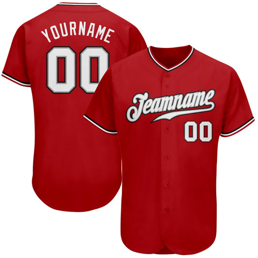 Cool Baseball Jersey, Custom Red White Black Authentic Baseball Jersey, Best Baseball Jerseys