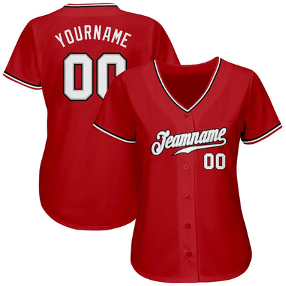 Cool Baseball Jersey, Custom Red White Black Authentic Baseball Jersey, Best Baseball Jerseys