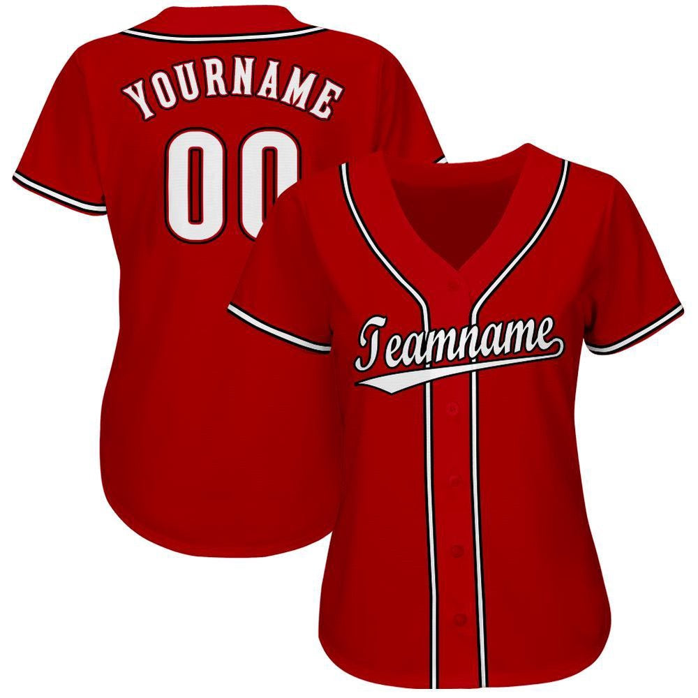Cool Baseball Jersey, Custom Red White Black Baseball Jersey, Best Baseball Jerseys