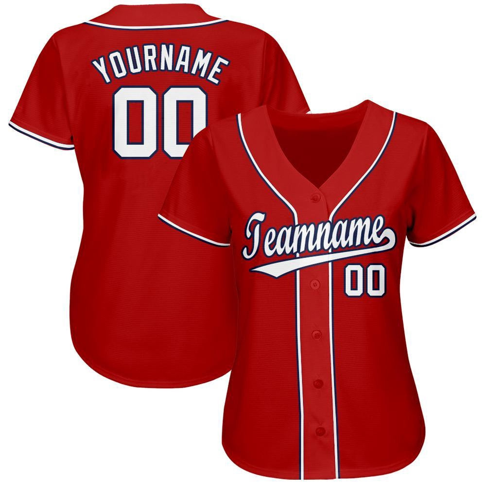 Cool Baseball Jersey, Custom Red White Navy Baseball Jersey, Best Baseball Jerseys