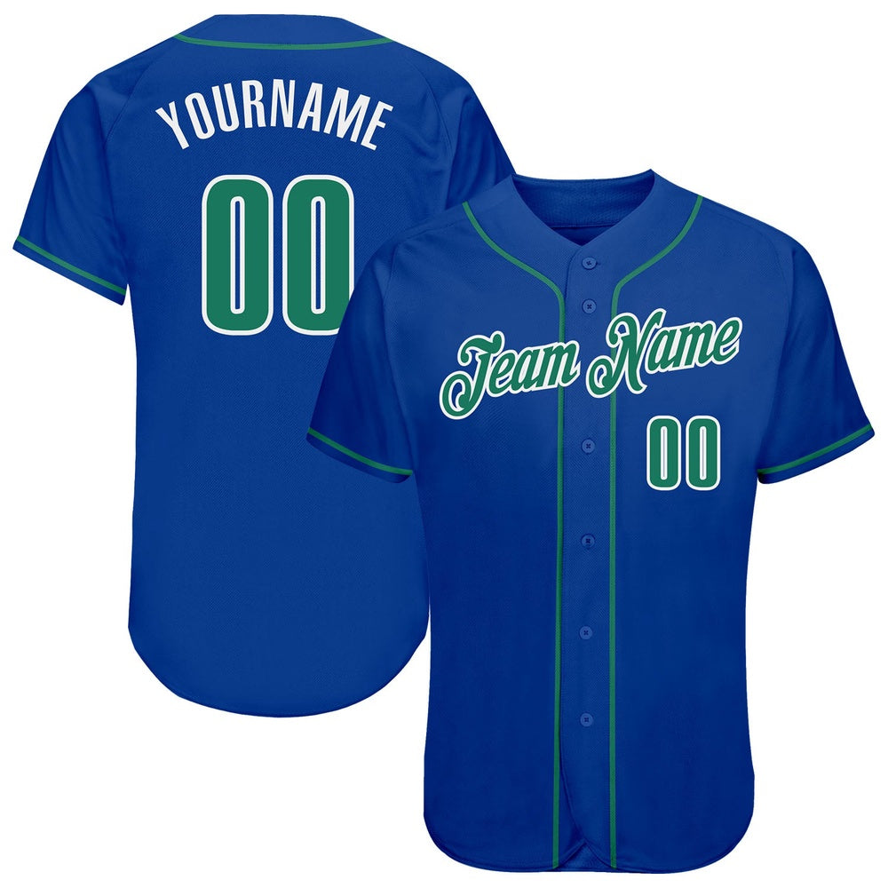 Cool Baseball Jersey, Custom Royal Kelly Green White Authentic Baseball Jersey, Best Baseball Jerseys