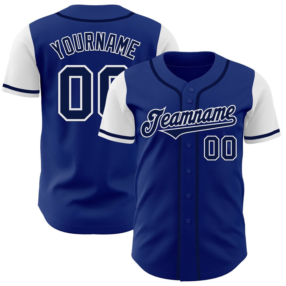 Cool Baseball Jersey, Custom Royal Navy White Authentic Two Tone Baseball Jersey, Best Baseball Jerseys