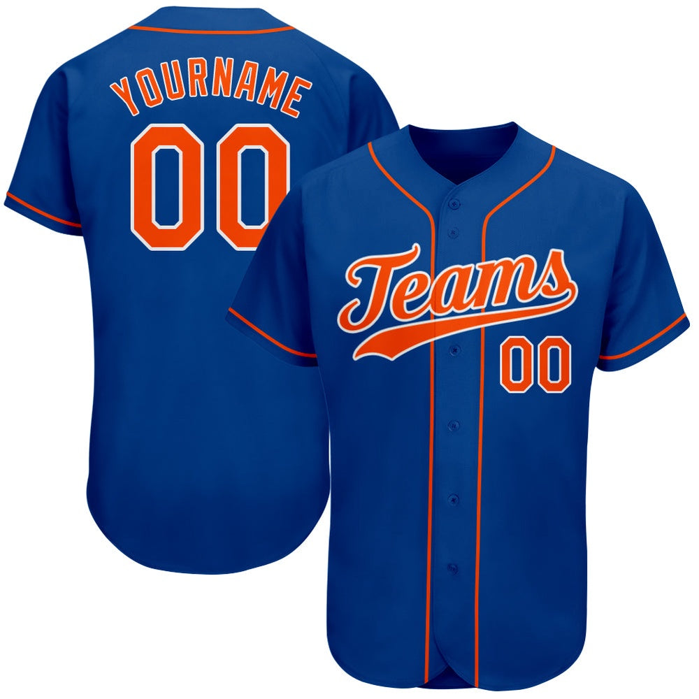 Cool Baseball Jersey, Custom Royal Orange White Authentic Baseball Jersey, Best Baseball Jerseys