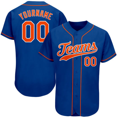 Cool Baseball Jersey, Custom Royal Orange White Authentic Baseball Jersey, Best Baseball Jerseys
