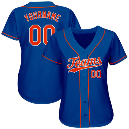 Cool Baseball Jersey, Custom Royal Orange White Authentic Baseball Jersey, Best Baseball Jerseys
