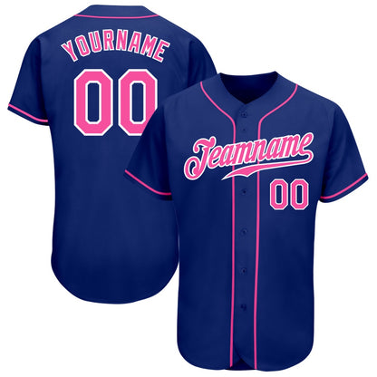 Cool Baseball Jersey, Custom Royal Pink White Authentic Baseball Jersey, Best Baseball Jerseys