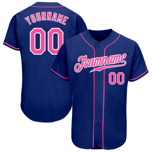 Cool Baseball Jersey, Custom Royal Pink White Authentic Baseball Jersey, Best Baseball Jerseys