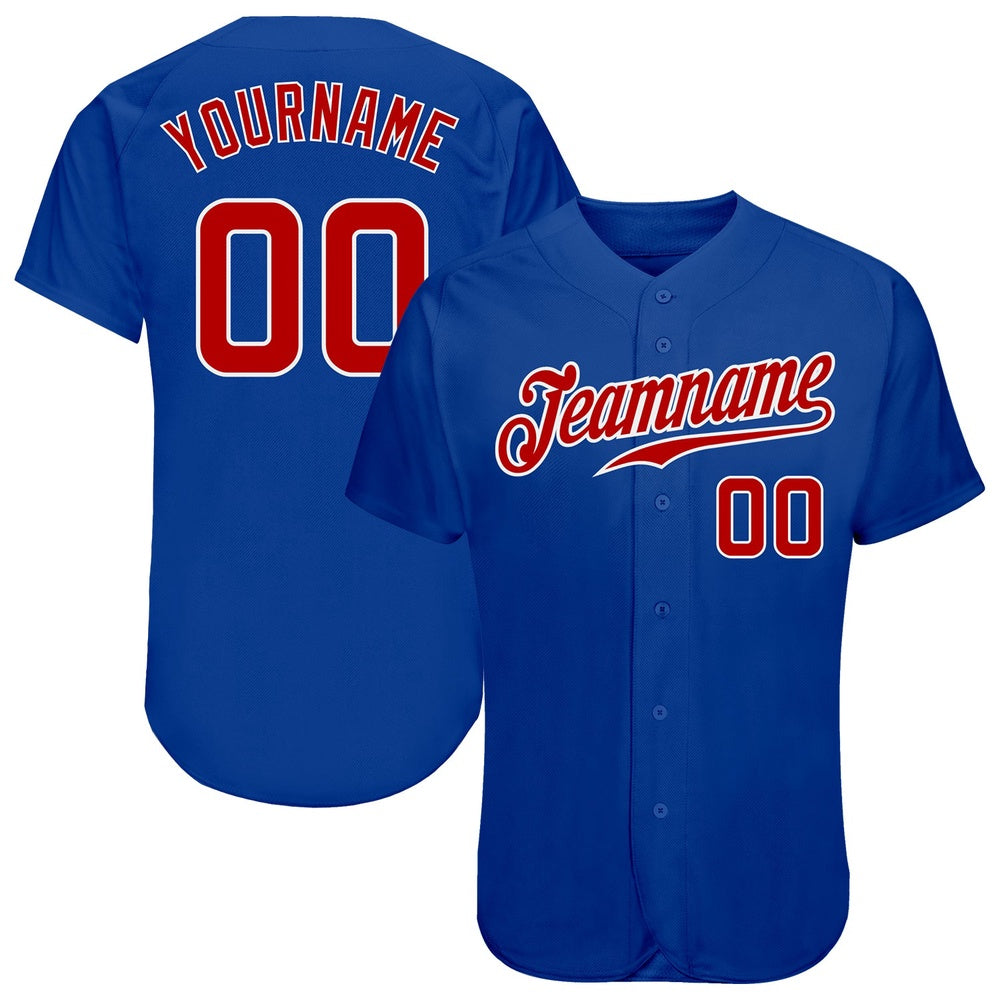 Cool Baseball Jersey, Custom Royal Red White Authentic Baseball Jersey, Best Baseball Jerseys