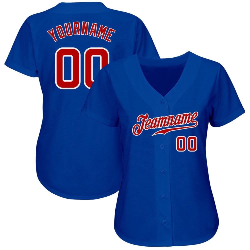 Cool Baseball Jersey, Custom Royal Red White Authentic Baseball Jersey, Best Baseball Jerseys