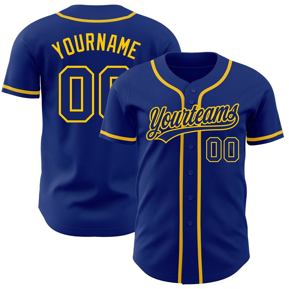 Cool Baseball Jersey, Custom Royal Royal Gold Authentic Baseball Jersey, Best Baseball Jerseys