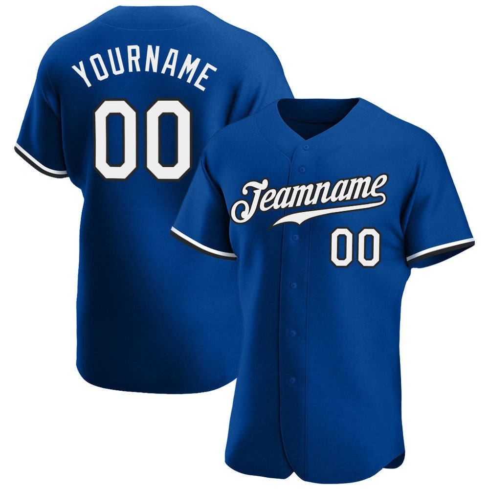 Cool Baseball Jersey, Custom Royal White Black Authentic Baseball Jersey, Best Baseball Jerseys