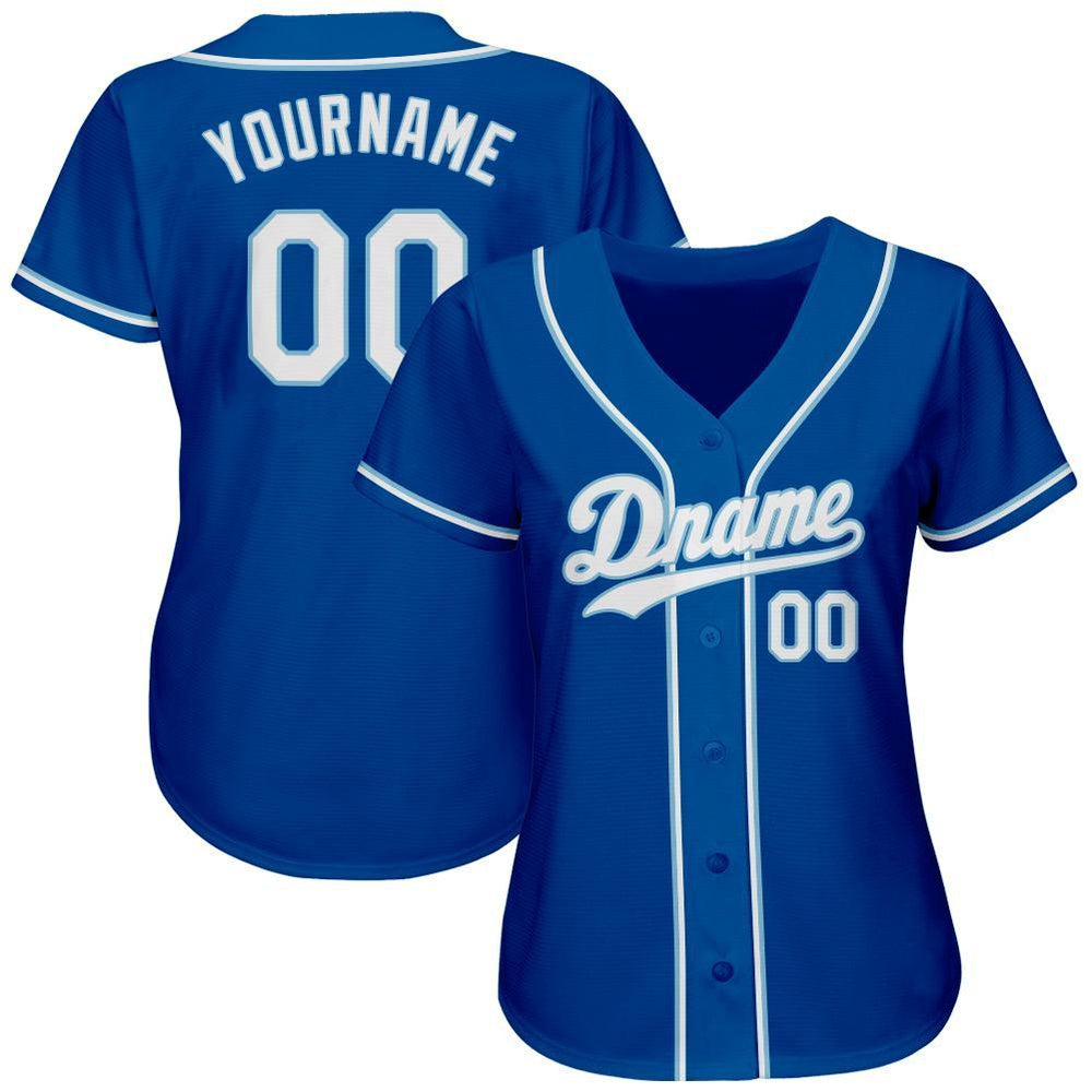 Cool Baseball Jersey, Custom Royal White Light Blue Authentic Baseball Jersey, Best Baseball Jerseys