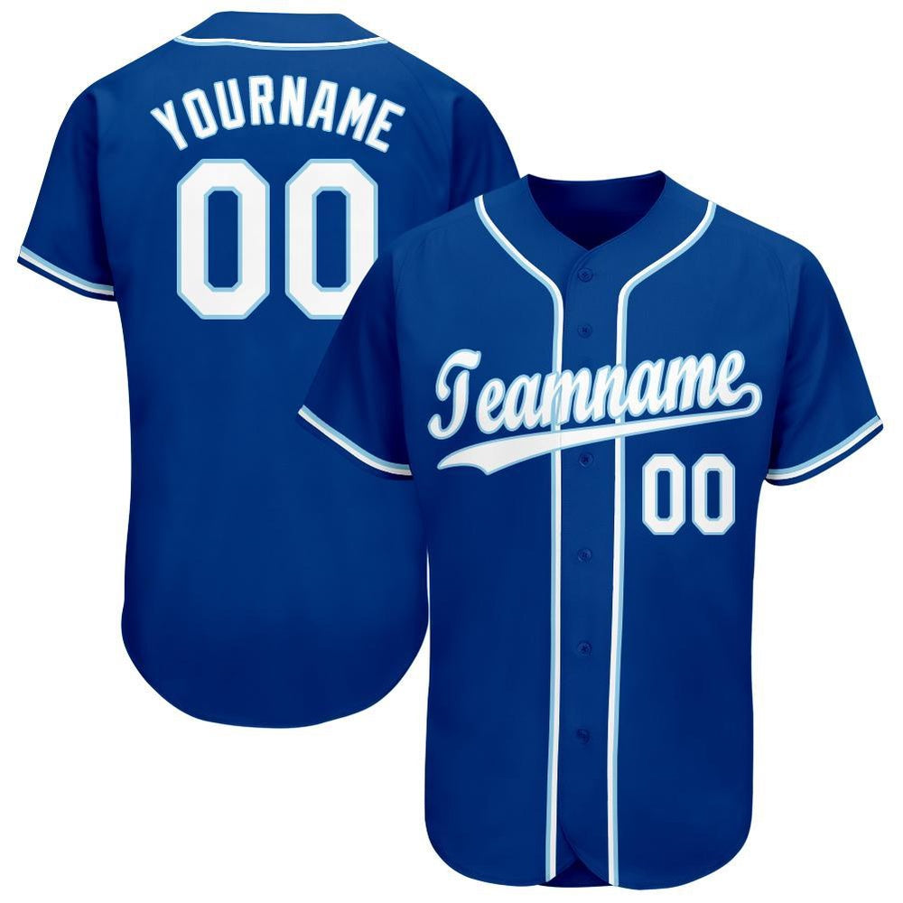 Cool Baseball Jersey, Custom Royal White Light Blue Baseball Jersey, Best Baseball Jerseys