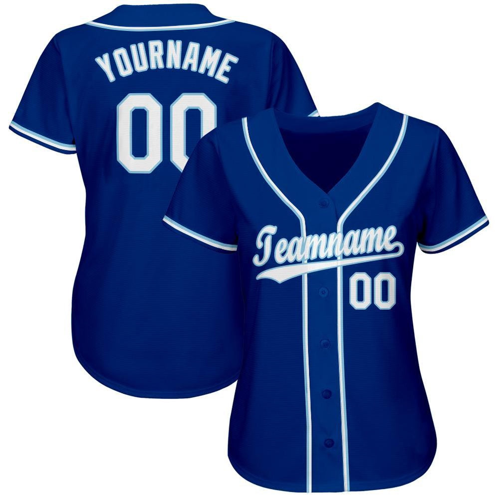 Cool Baseball Jersey, Custom Royal White Light Blue Baseball Jersey, Best Baseball Jerseys