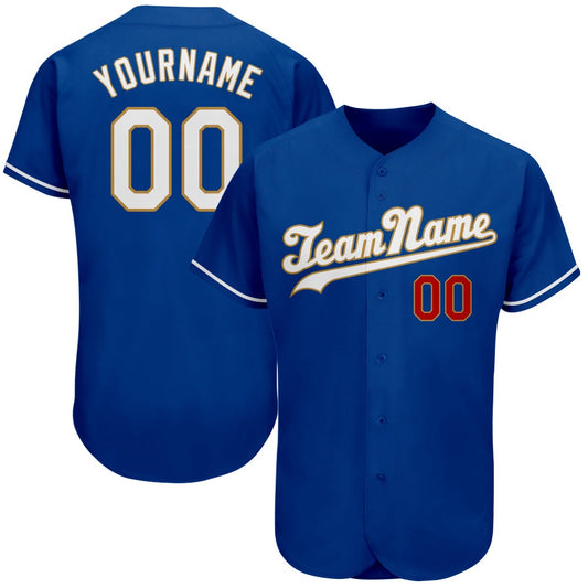 Cool Baseball Jersey, Custom Royal White Old Gold Authentic Baseball Jersey, Best Baseball Jerseys