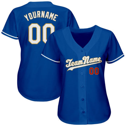 Cool Baseball Jersey, Custom Royal White Old Gold Authentic Baseball Jersey, Best Baseball Jerseys