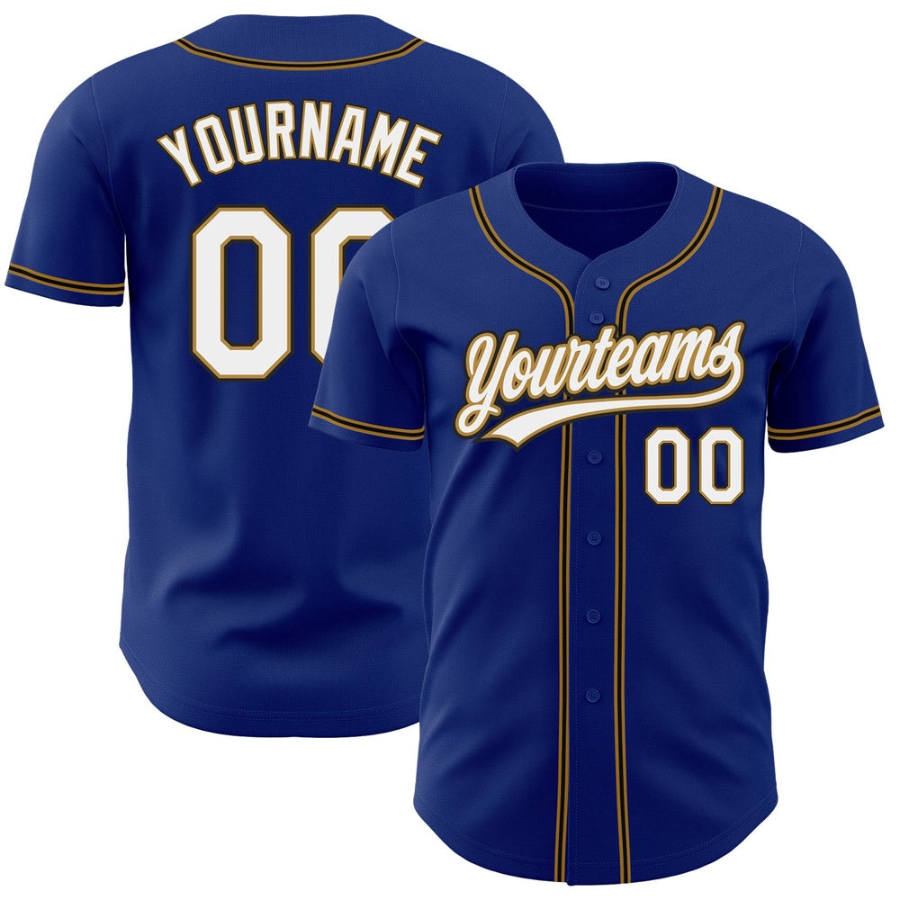Cool Baseball Jersey, Custom Royal White Old Gold Black Authentic Baseball Jersey, Best Baseball Jerseys