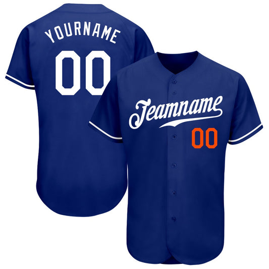 Cool Baseball Jersey, Custom Royal White Orange Authentic Baseball Jersey, Best Baseball Jerseys