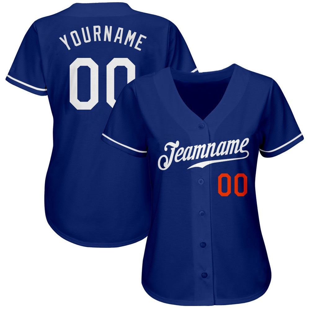 Cool Baseball Jersey, Custom Royal White Orange Authentic Baseball Jersey, Best Baseball Jerseys