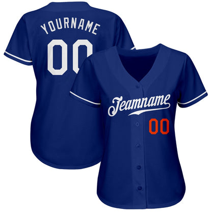 Cool Baseball Jersey, Custom Royal White Orange Authentic Baseball Jersey, Best Baseball Jerseys