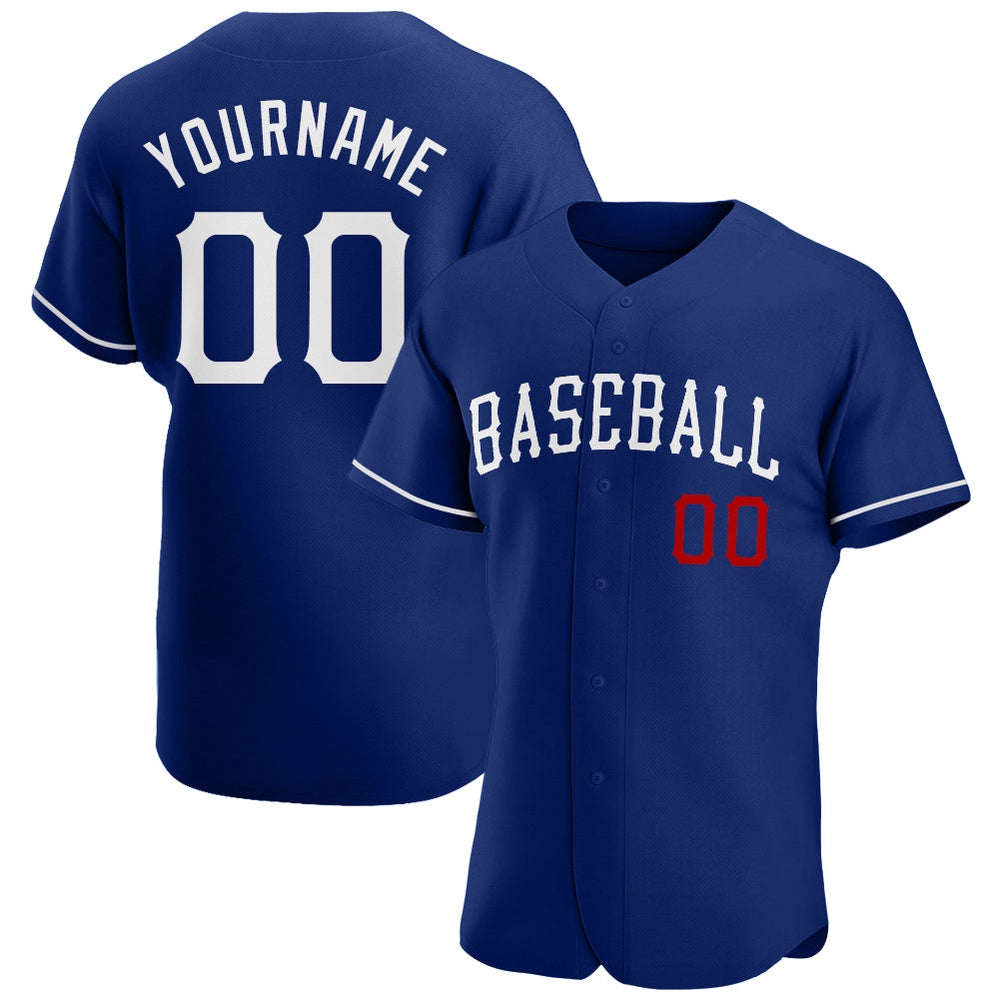 Cool Baseball Jersey, Custom Royal White Red Authentic Baseball Jersey, Best Baseball Jerseys