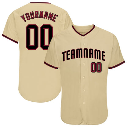Cool Baseball Jersey, Custom Sand Crimson Black Authentic Baseball Jersey, Best Baseball Jerseys