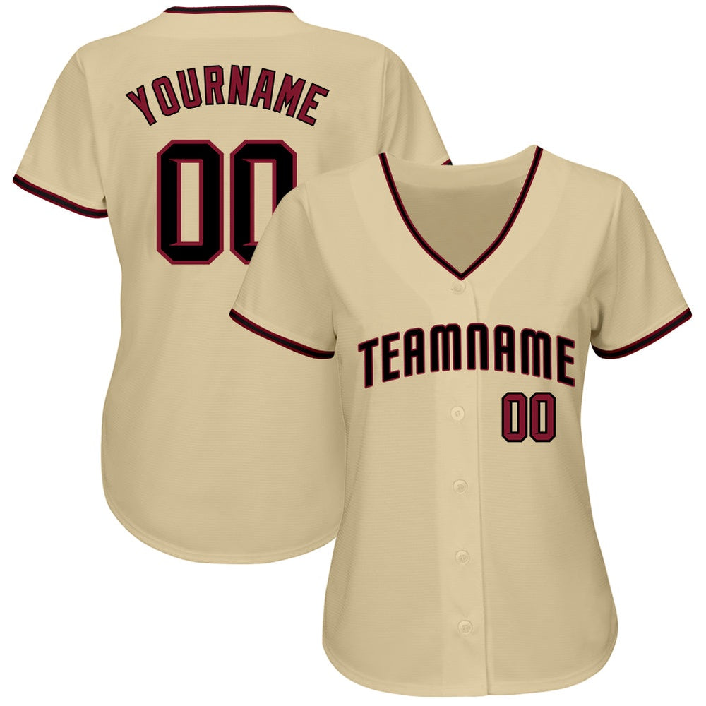 Cool Baseball Jersey, Custom Sand Crimson Black Authentic Baseball Jersey, Best Baseball Jerseys