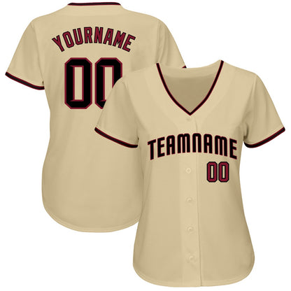 Cool Baseball Jersey, Custom Sand Crimson Black Authentic Baseball Jersey, Best Baseball Jerseys