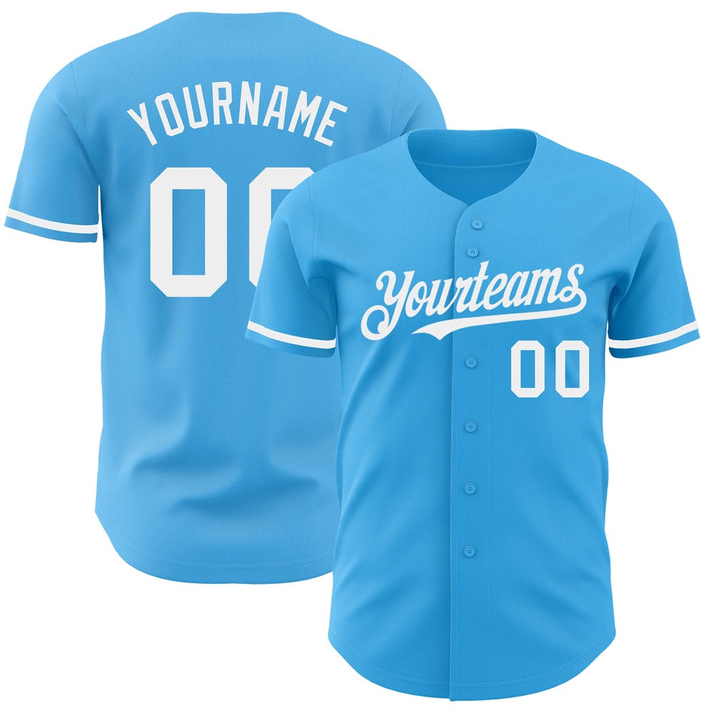 Cool Baseball Jersey, Custom Sky Blue White Authentic Baseball Jersey, Best Baseball Jerseys