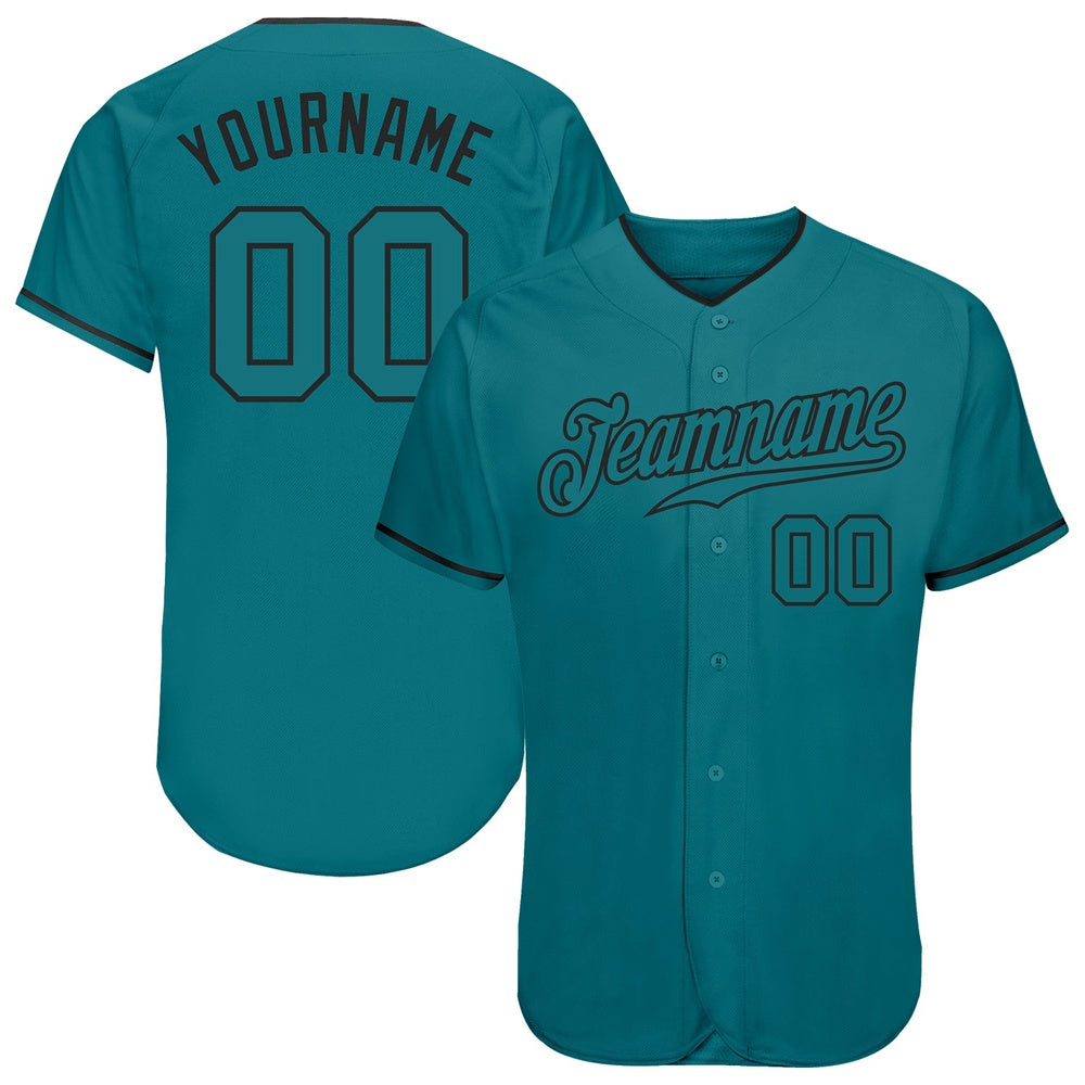 Cool Baseball Jersey, Custom Teal Teal Black Authentic Baseball Jersey, Best Baseball Jerseys