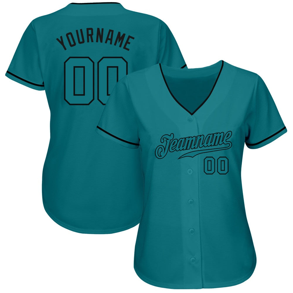 Cool Baseball Jersey, Custom Teal Teal Black Authentic Baseball Jersey, Best Baseball Jerseys