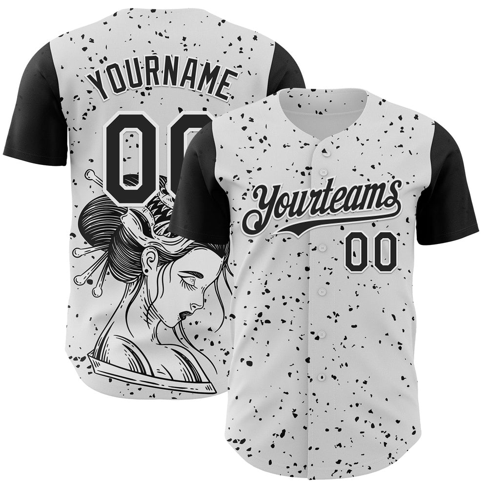 Cool Baseball Jersey, Custom White Black 3D Pattern Design Rave Dark Art Authentic Baseball Jersey, Best Baseball Jerseys