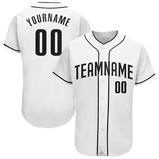 Cool Baseball Jersey, Custom White Black Authentic Baseball Jersey, Best Baseball Jerseys