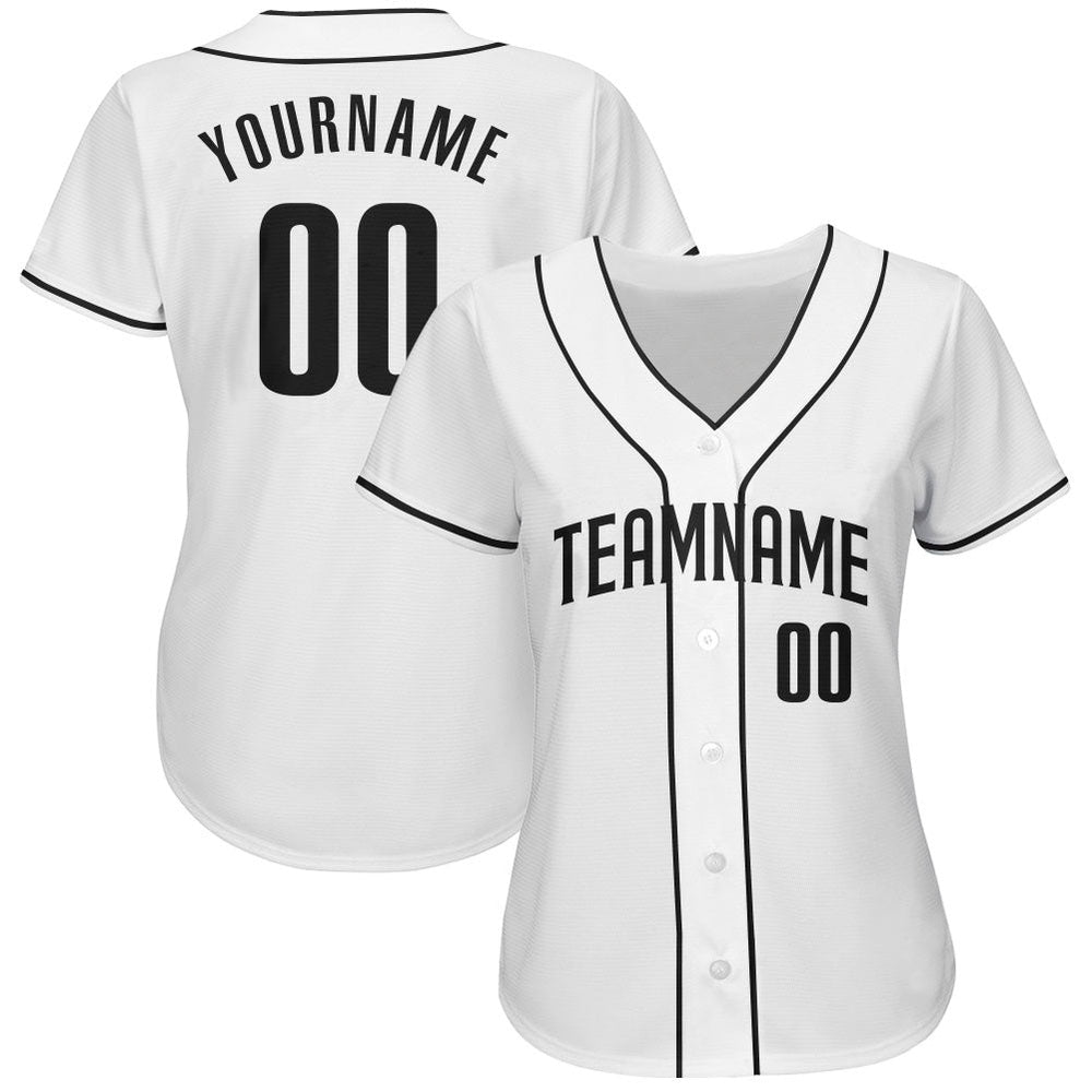 Cool Baseball Jersey, Custom White Black Authentic Baseball Jersey, Best Baseball Jerseys