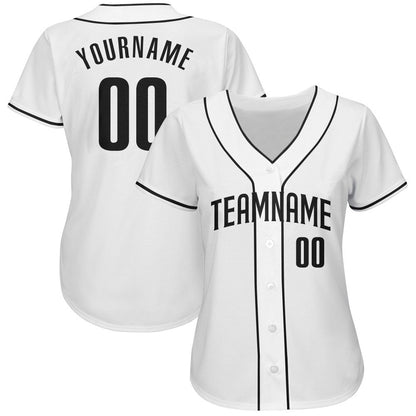 Cool Baseball Jersey, Custom White Black Authentic Baseball Jersey, Best Baseball Jerseys