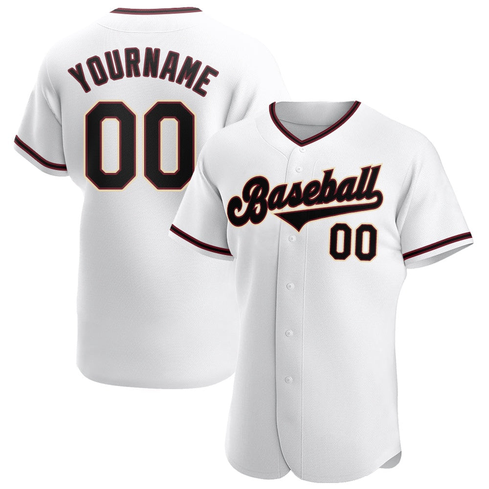 Cool Baseball Jersey, Custom White Black Crimson Authentic Baseball Jersey, Best Baseball Jerseys